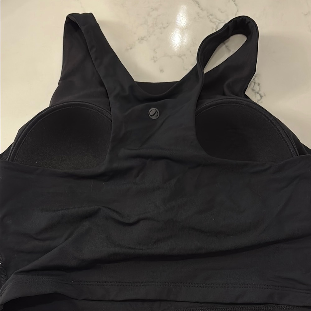 Womens Black Athletic Crop Top and Leggings Set - Picture 4 of 7